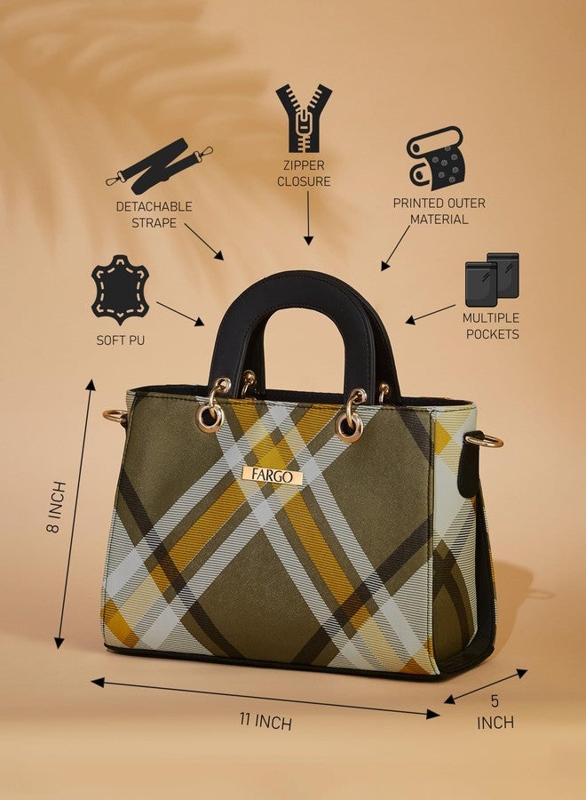 Fargo Women Textured Structured Handheld Bag (Brown) (Beige-2) - Image 4